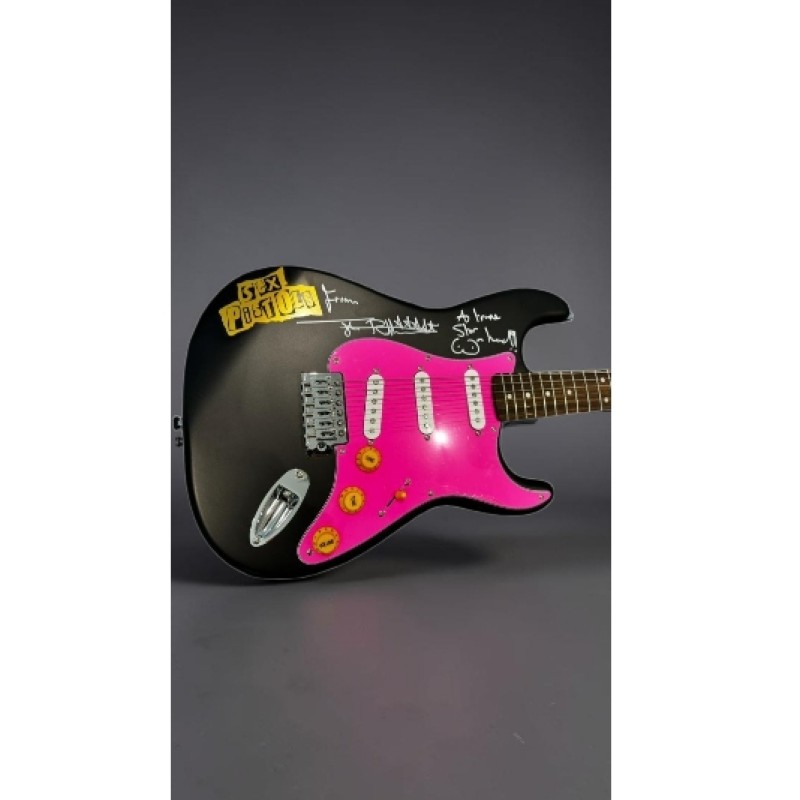 Johnny Rotten of The Sex Pistols Signed Electric Fender Squier Guitar