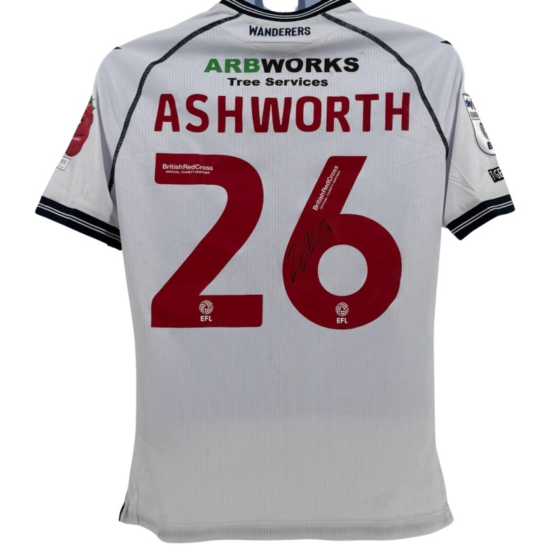 Maglia firmata di Zac Ashworth del Bolton Wanderers indossata durante la partita