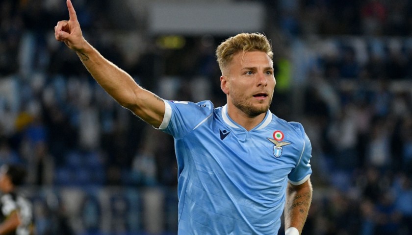 Immobile's Lazio Match Shirt, Serie A 2019/20 - Signed by players