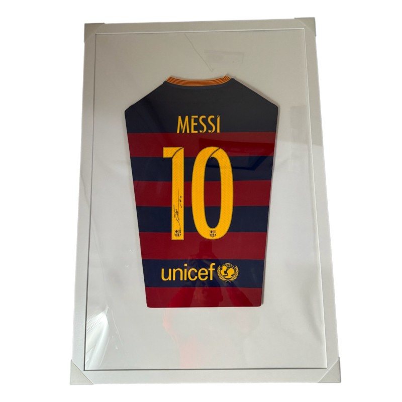 Messi's Barcelona Framed and Signed Shirt