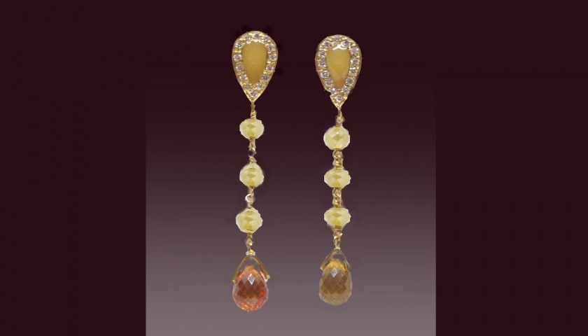 Lingottino Gold and Diamond Earrings