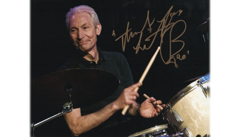 Photograph Signed by the Rolling Stones' Charlie Watts 