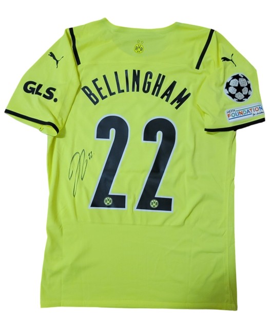 Bellingham's Issued Signed Shirt, Borussia Dortmund UCL 2021/22