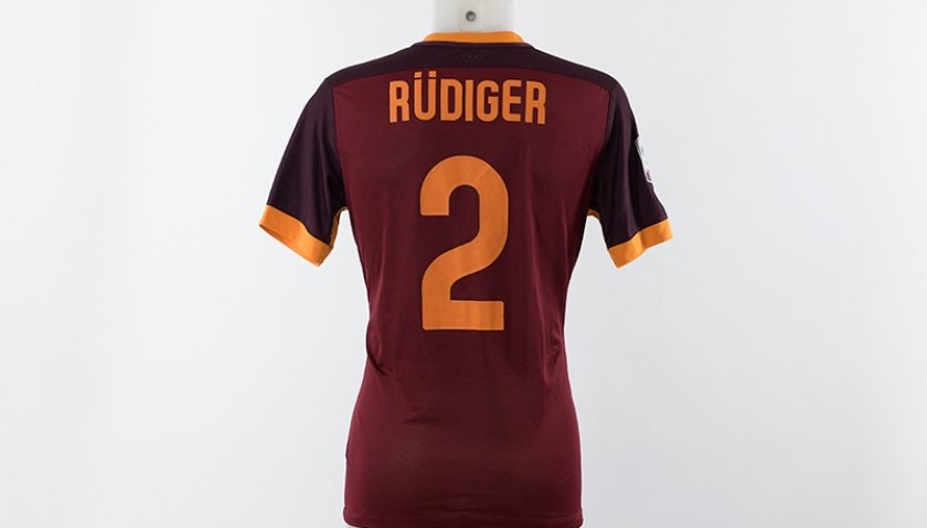 Rüdiger's Match-Worn Debut Roma Shirt with Special Football Cares Logo