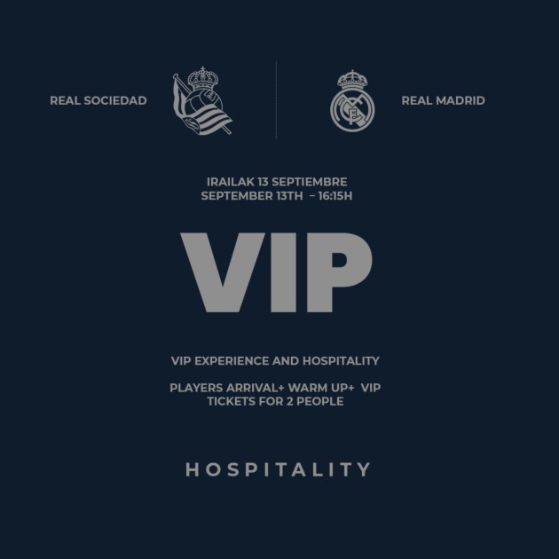 Assisti a Real Sociedad vs Real Madrid + VIP Experience + Hospitality
