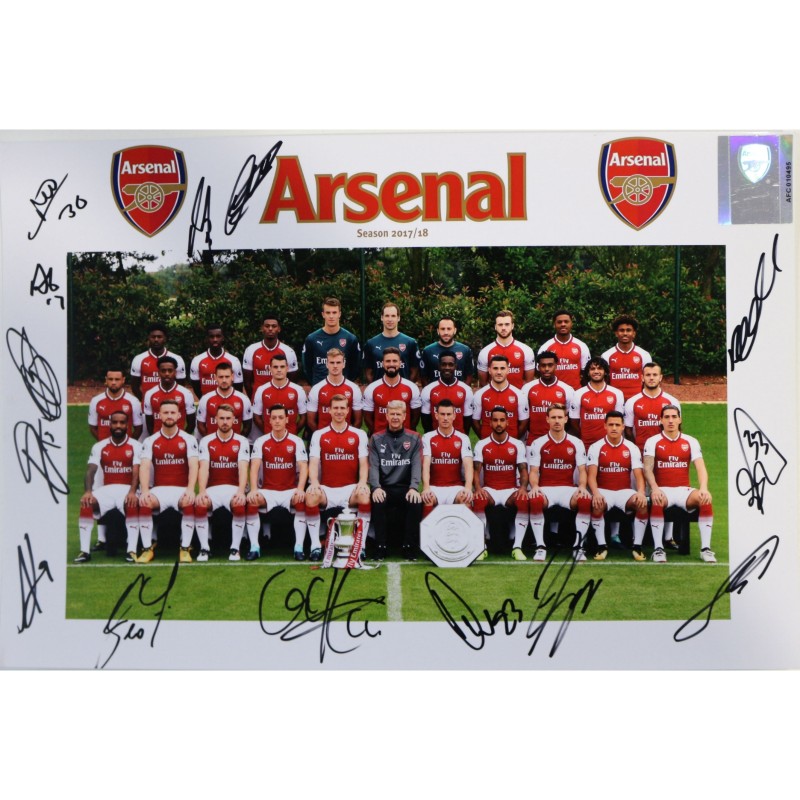 Foto di squadra Arsenal FC 2017/18 - autografata dalla rosa 