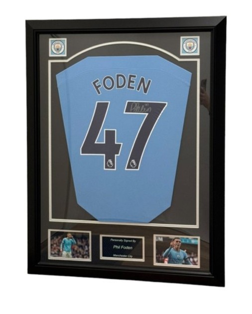 Phil Foden's Manchester City 2022/23 Signed And Framed Shirt
