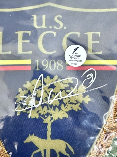 Lecce Official Pennant - Signed by Mirko Vucinic