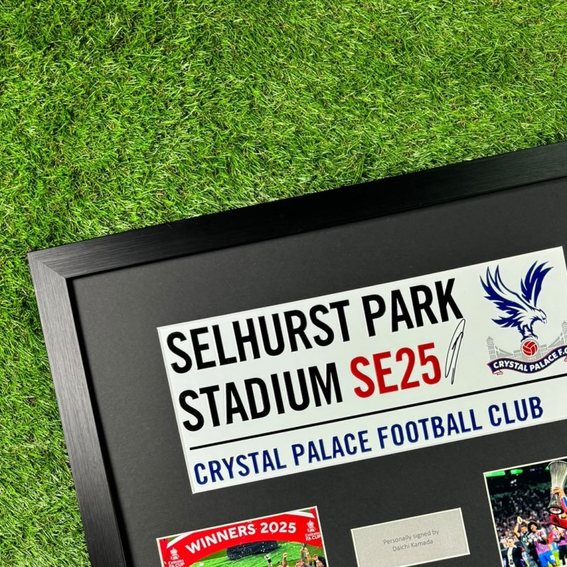 Daichi Kamada Signed Crystal Palace Football Road Sign