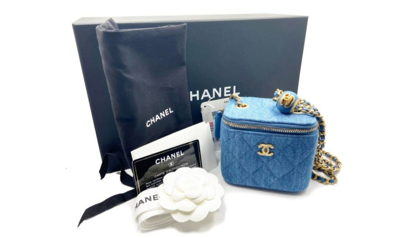 NO RESERVE* Chanel Denim Pearl Crush Mini Shoulder Bag (Sold out in Stores)  - CharityStars
