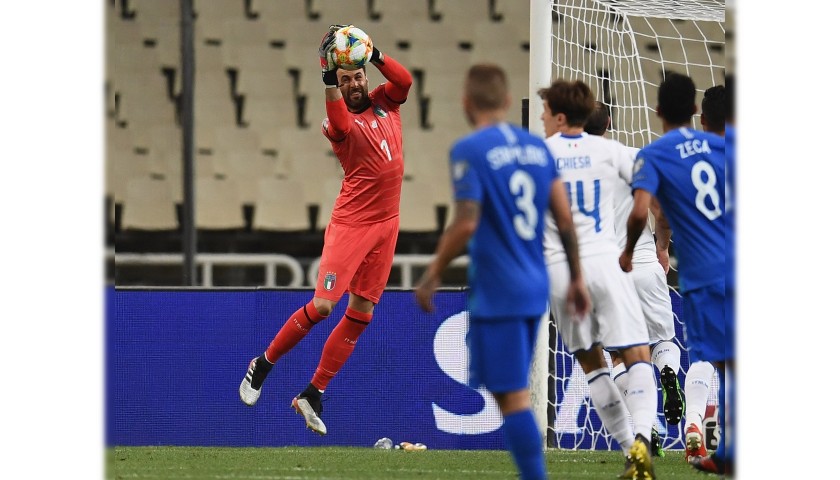 Sirigu's Signed Match Shirt, Greece-Italy 2019 