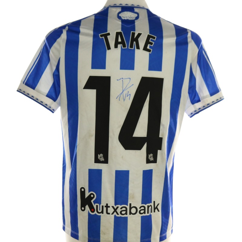 Take's Signed Unwashed Shirt, Real Sociedad vs Deportivo Alavés 2026