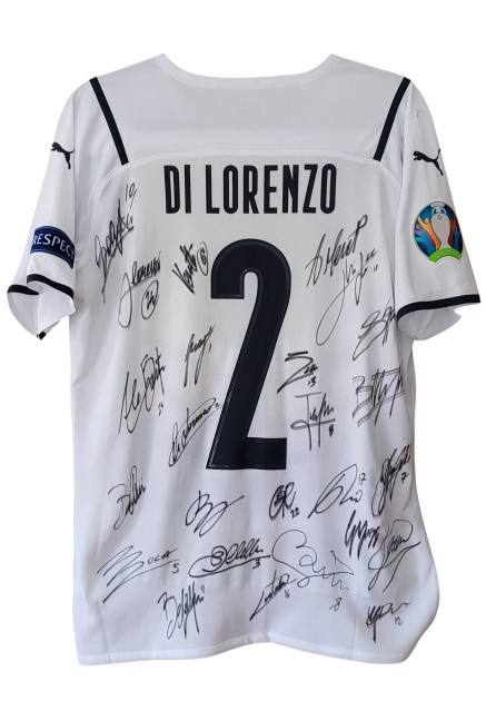 Maglia Gara Di Lorenzo Italia vs Turchia, EURO 2020 - Autografata dalla Rosa