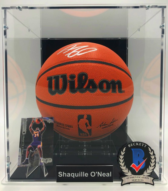 Shaquille O’Neal Signed Basketball In Display Case