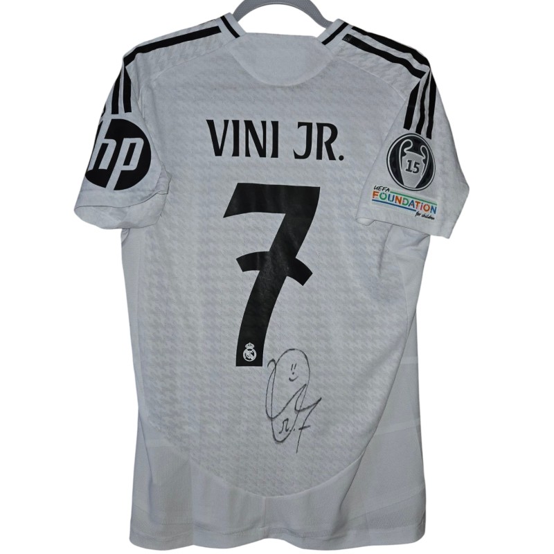 Vinicius' Atalanta vs Real Madrid Signed Match-Issued Shirt, UCL 2024