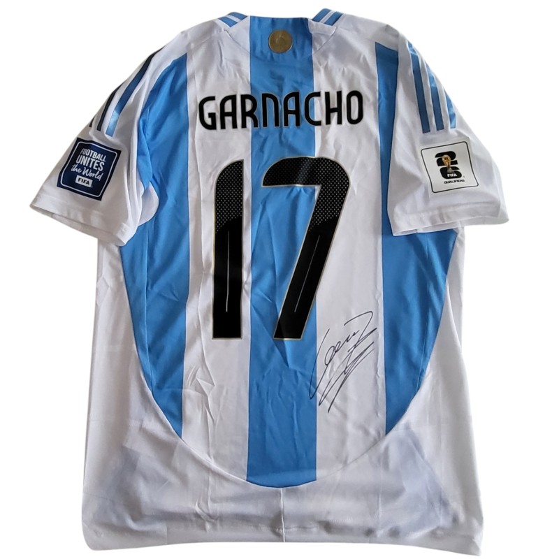 Maglia Preparata Garnacho Argentina vs Cile, Qualificazioni WC 2026 - Autografata