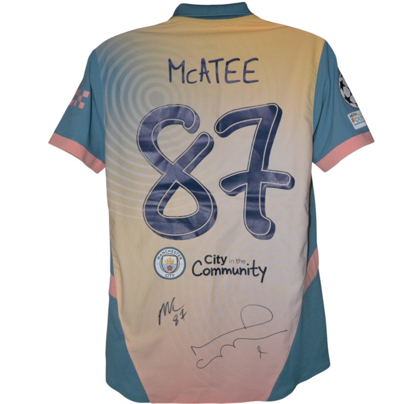 James McAtee & Noel Gallagher Signed Authentic Definitely City Shirt