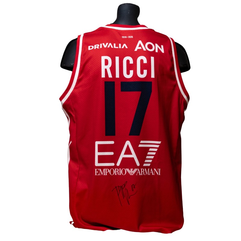 Giampaolo Ricci's Signed Match-Worn Jersey, Olimpia Milano vs Guerri Napoli 2026