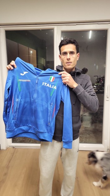 Italian National Athletics Team's Official Sweatshirt, Signed by Daniele Meucci - Lions Club for the School