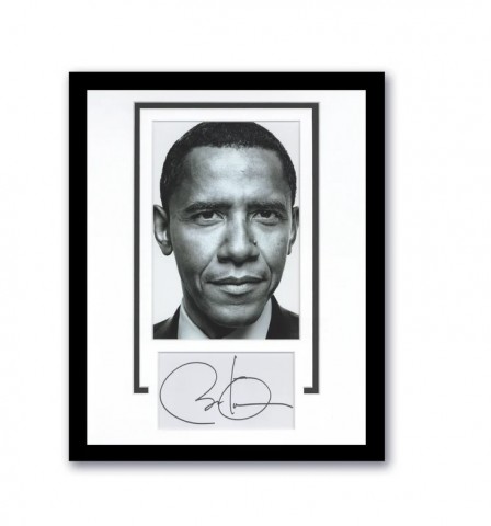 Barack Obama Signed Photo Display