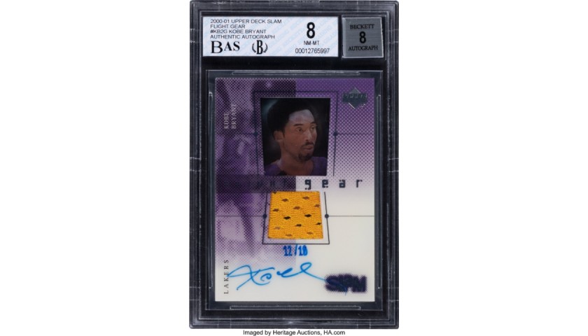 Kobe Bryant Game-Worn Autographed Jersey Patch Card LE 12/18
