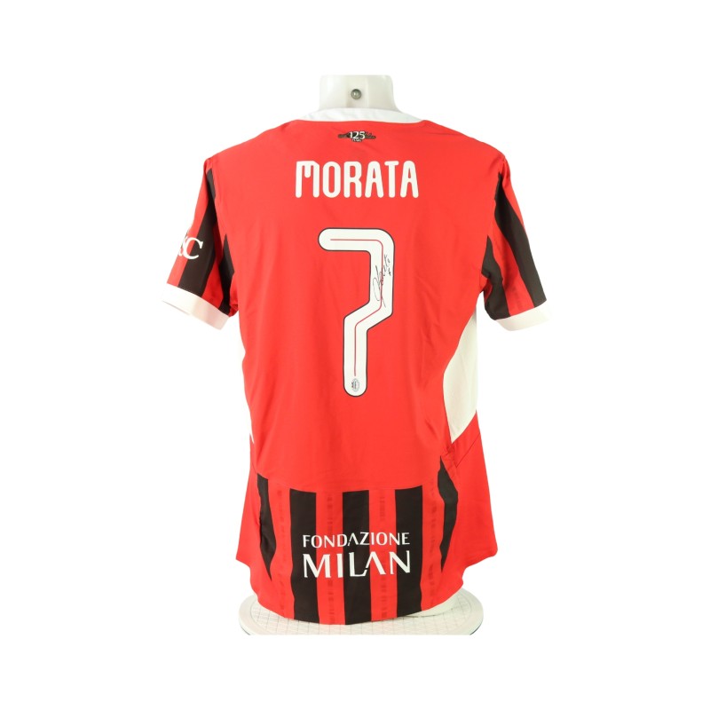 Morata Official Milan Signed Shirt, UCL 2024/25 