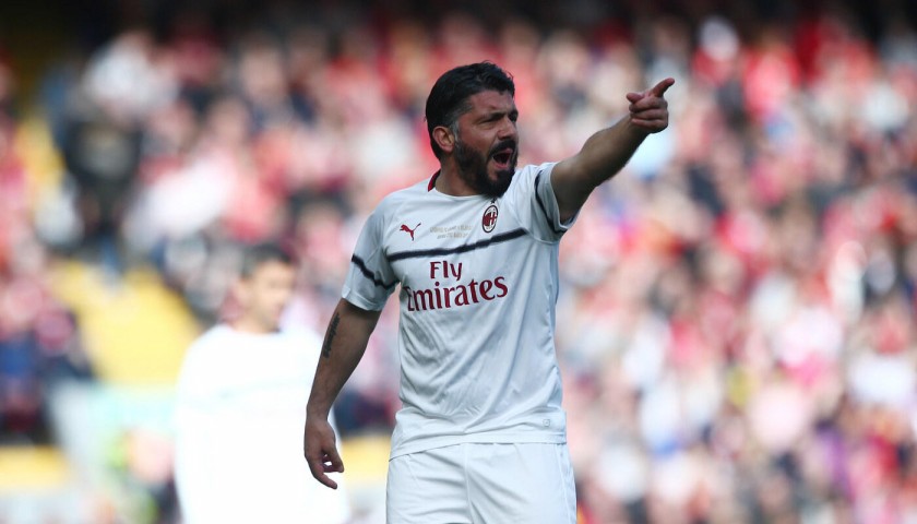Gattuso's Worn and Signed Shirt, Liverpool-AC Milan 2019
