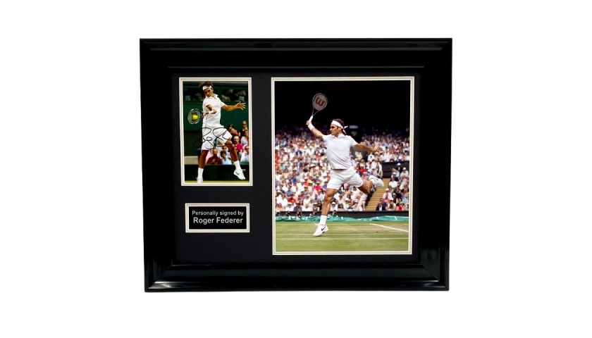 Roger Federer Signed and Framed Photograph Display