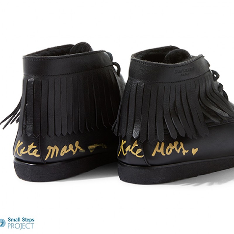 Kate Moss' Autographed Saint Laurent Fringed Boots from her Personal Collection