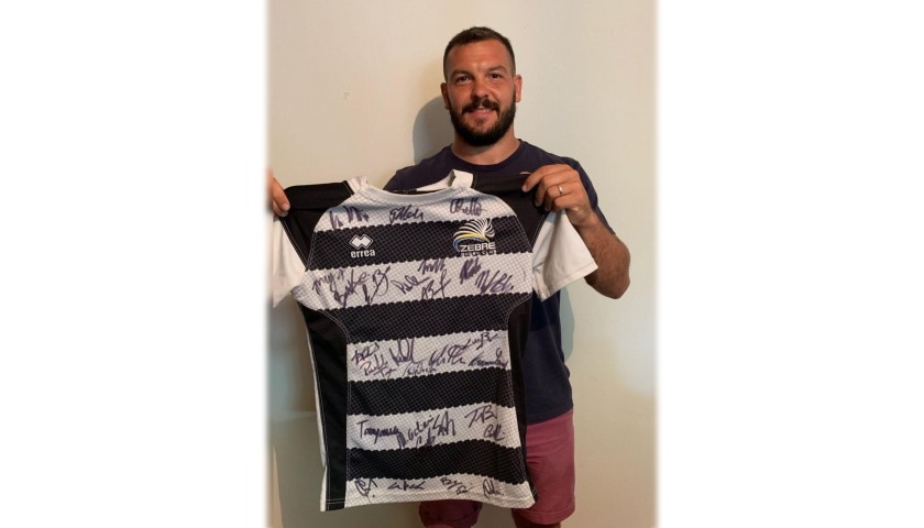 Palazzani's Zebre Rugby Training Shirt, 2016/17 - Signed by the Team