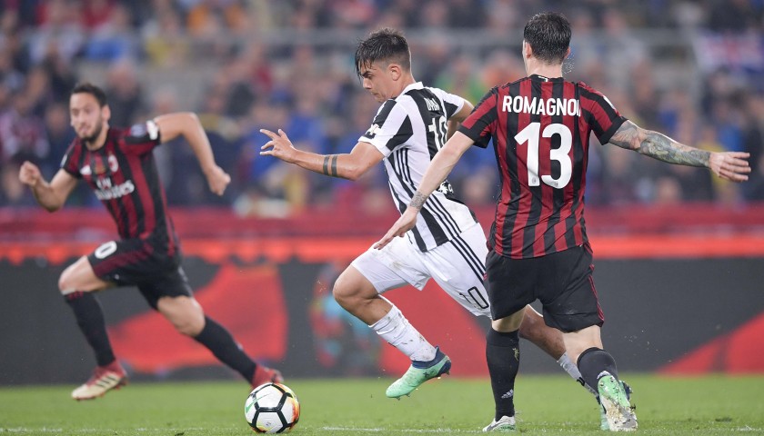 Romagnoli's Match-Issued/Unwashed Juventus-Milan Shirt, 2018 TIM Cup Final