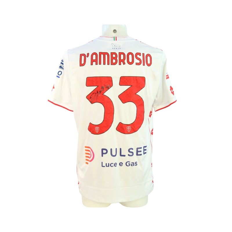 D'Ambrosio's Signed Unwashed Shirt, Bologna vs Monza Coppa Italia 2024