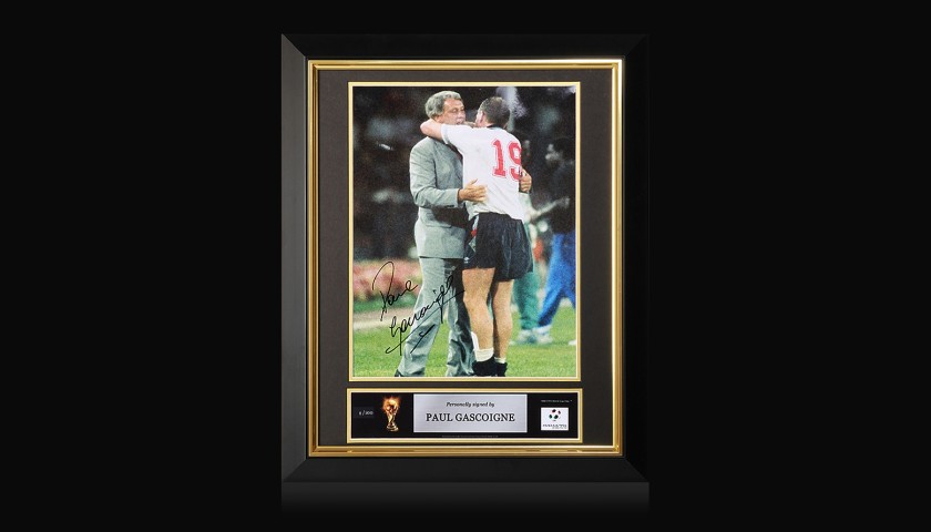 Paul Gascoigne Official FIFA World Cup Signed and Framed England Photo