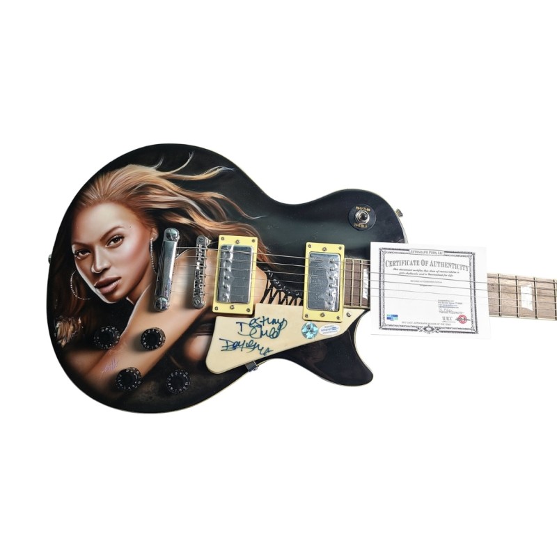 Beyoncé Signed Airbrushed Guitar 