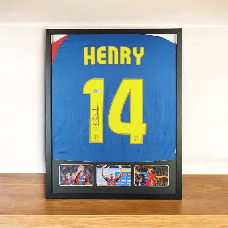 Thierry Henry's FC Barcelona Signed and Framed Shirt