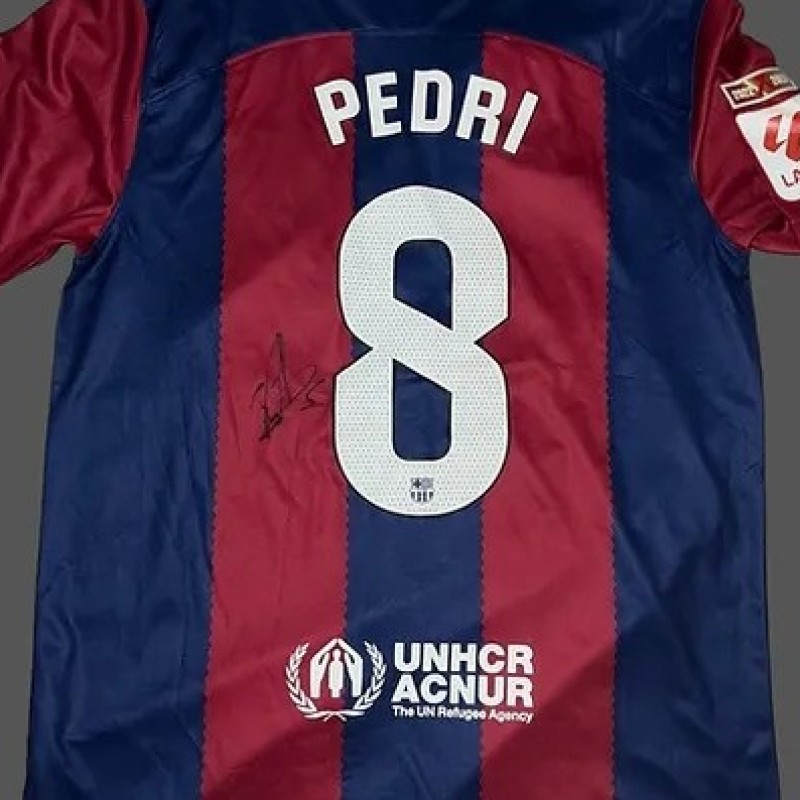 Pedri's FC Barcelona 2023/24 Signed and Framed Shirt