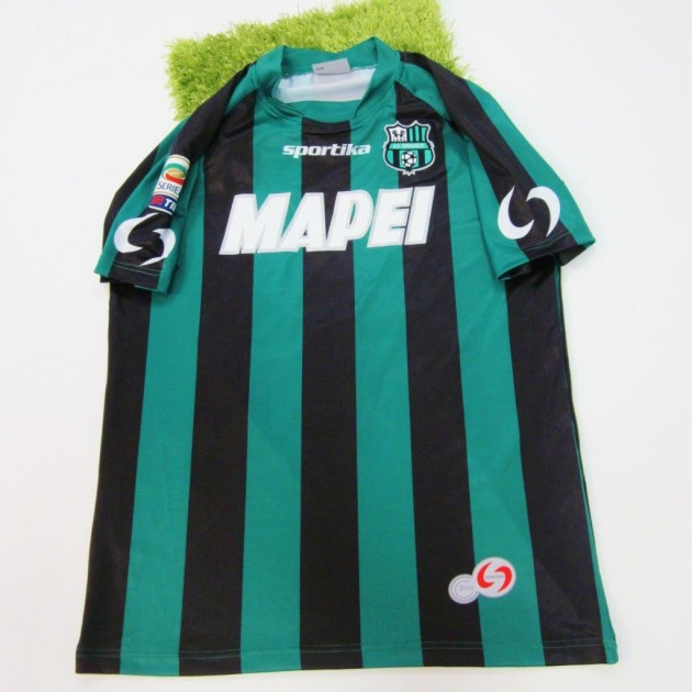 Zaza Sassuolo match issued/worn shirt, Serie A 2014/2015 - signed