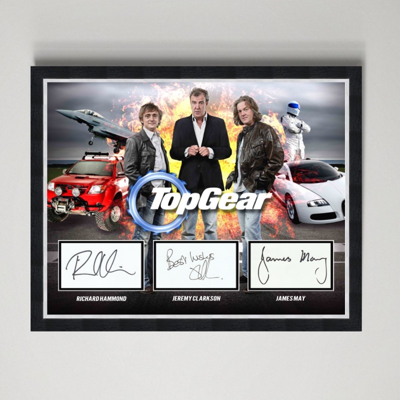 James May, Richard Hammond & Jeremy Clarkson Signed Top Gear Display
