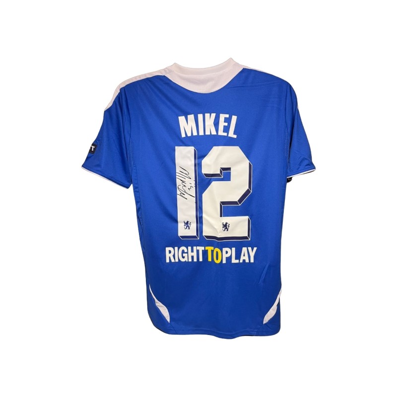 John Obi Mikel Signed Chelsea 2012 Champions League Final Football Shirt