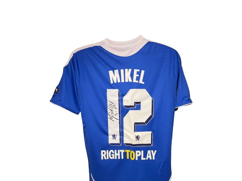 John Obi Mikel Signed Chelsea 2012 Champions League Final Football Shirt