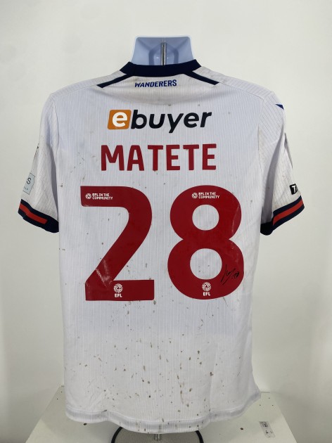 Jay Matete's Bolton Wanderers Signed Match Worn Shirt, vs Blackpool 