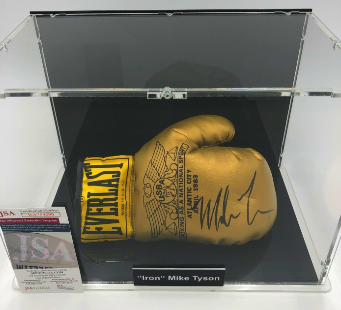 Mike Tyson Signed Boxing Glove In Display Case