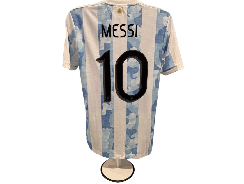 Lionel Messi's Argentina 2022 Final Match Issued Shirt Vs Italy