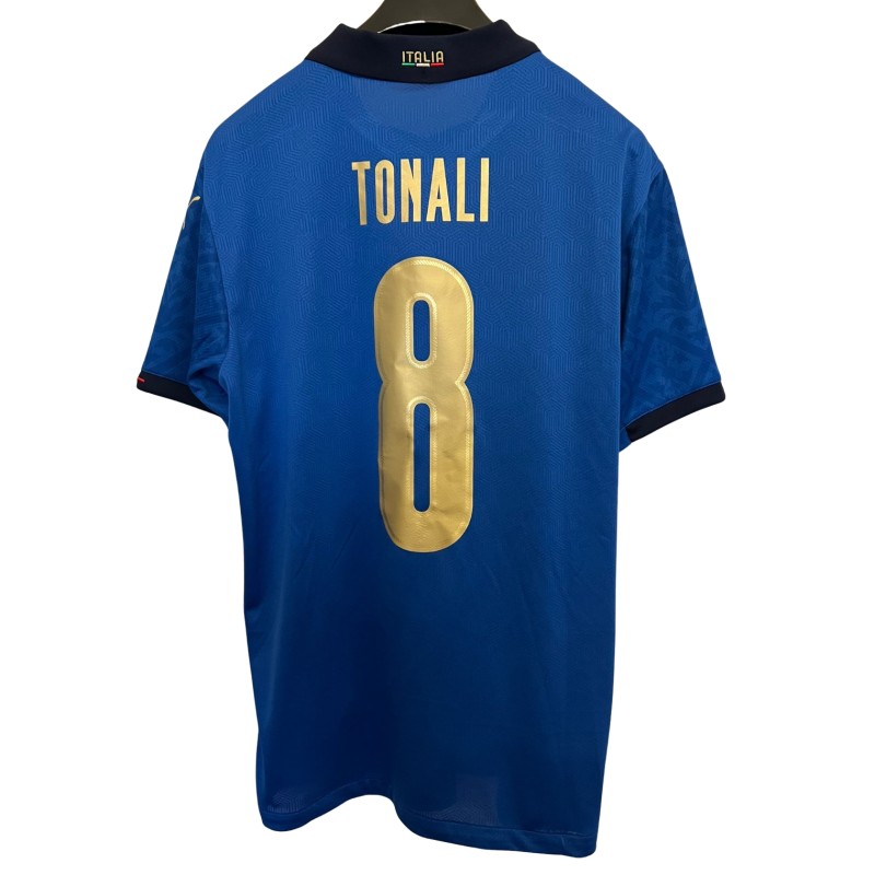 Tonali's Match-Issued Shirt, Italy vs Montenegro EURO 2023 U21 Qualifiers