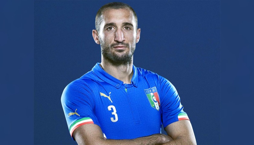 Chiellini's Italy Worn Shirt, 2014/15 Friendly Match