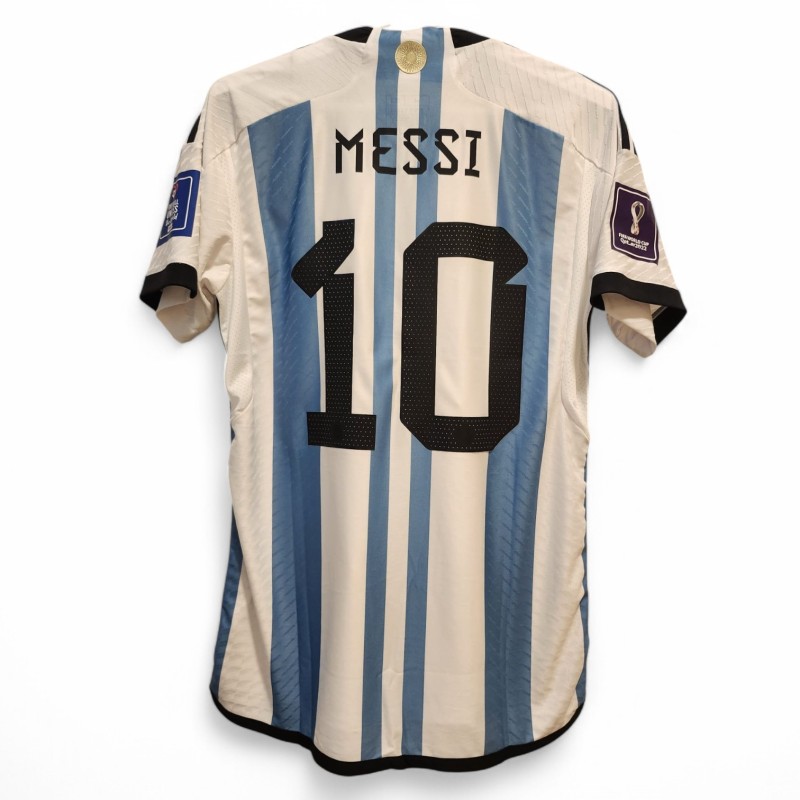Maglia gara Argentina di Lionel Messi, finale dei Mondiali 2022
