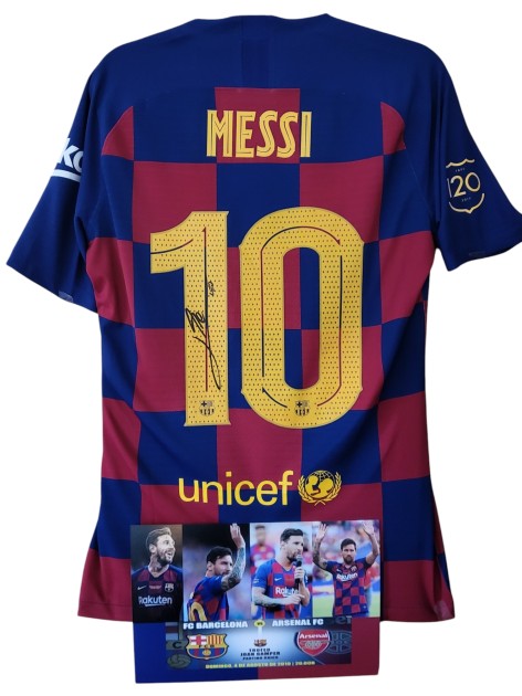 Messi's Barcelona vs Arsenal Signed Match-Issued Shirt, Gamper Trophy 2019