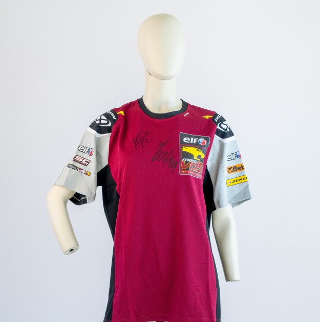 Sam Lowes and Tony Arbolino Signed Elf Marc VDS Racing Official Team T-shirt