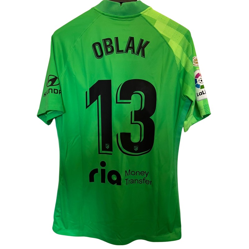 Oblak's Atletico Madrid Match-Issued Shirt, LaLiga 2021/22