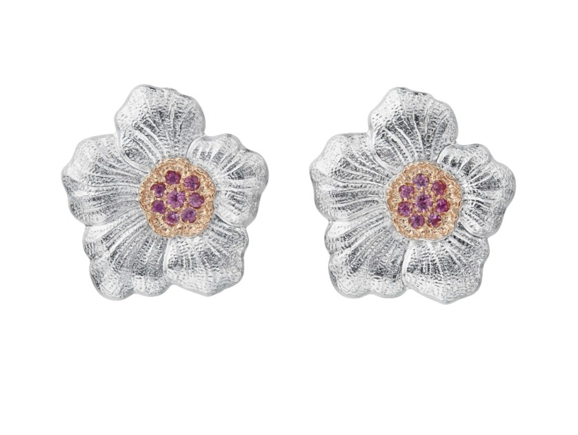 Buccellati - Silver Blossoms Sapphires stud earrings